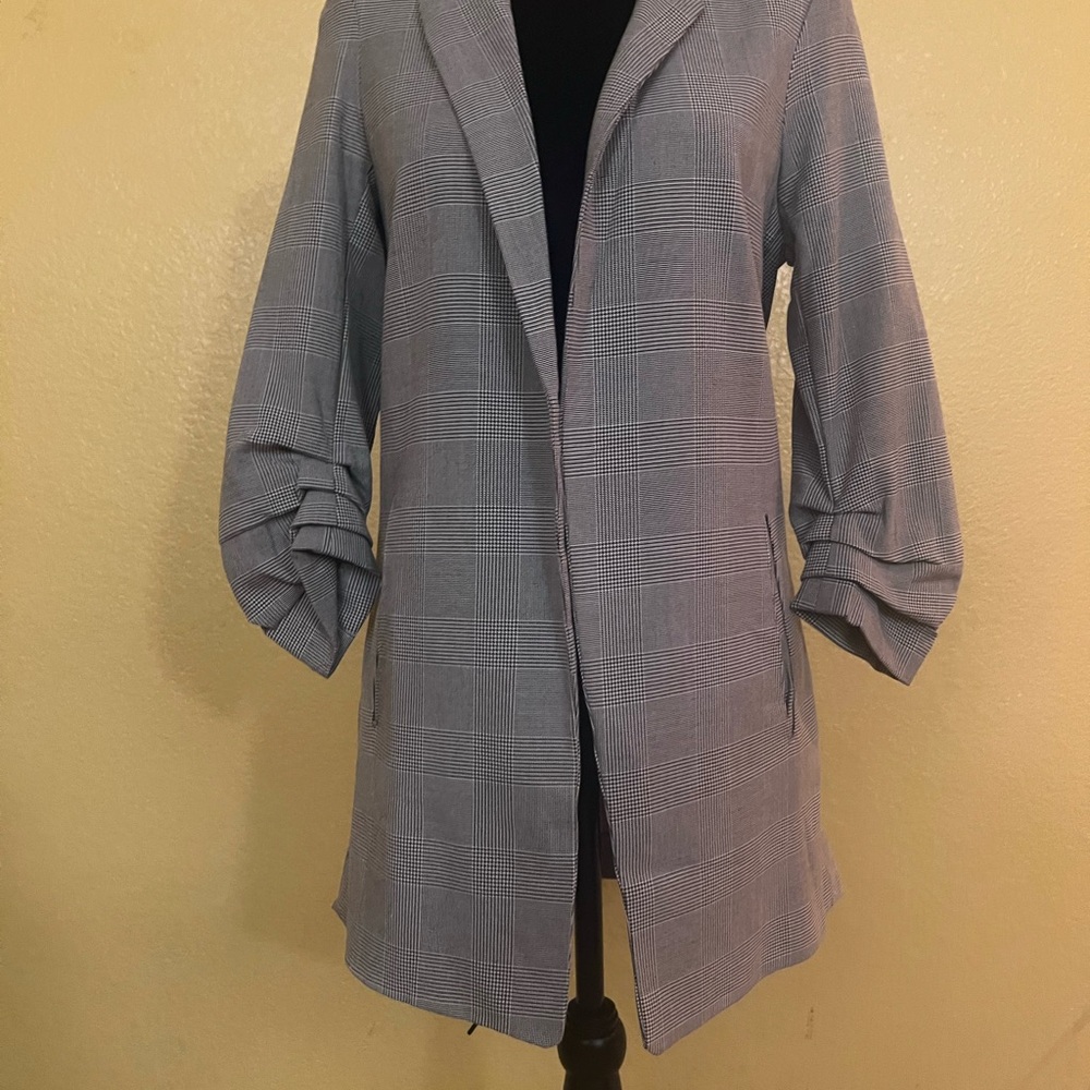 Rachel Zoe tan Plaid Blazer